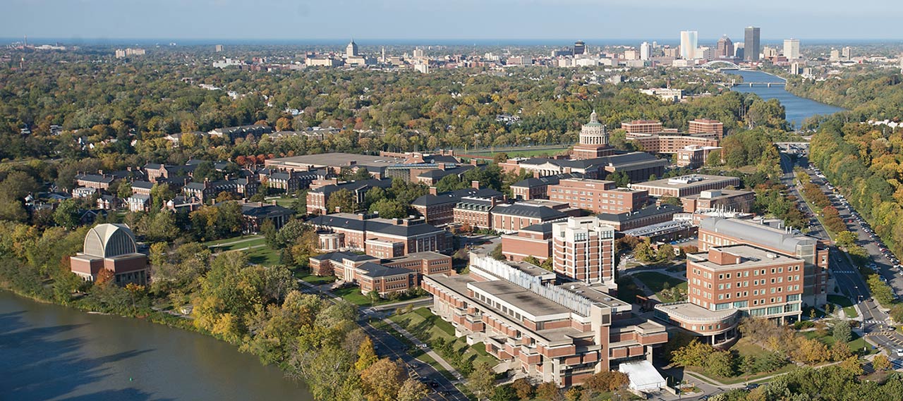 Aerial view of River campus.