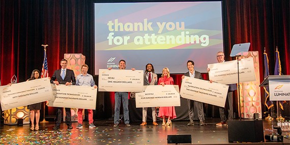 Group of Awardees looking at camera