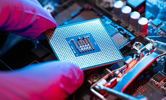 photo of a computer chip