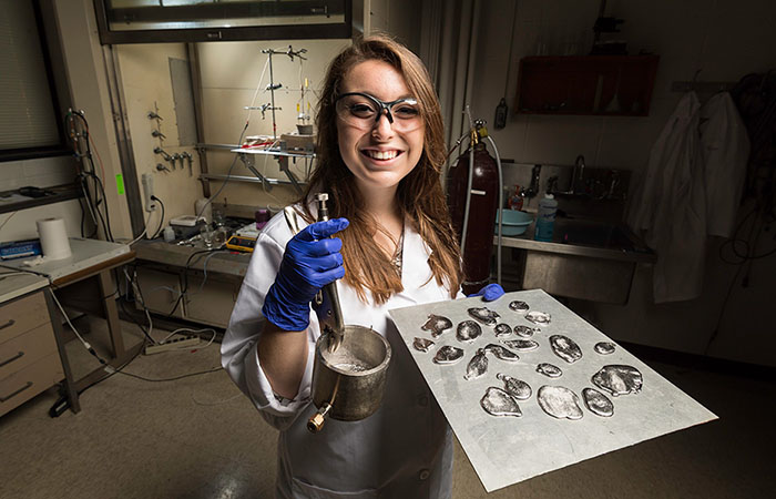 Student working in a lab
