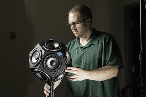 A student working on a piece of equipment.