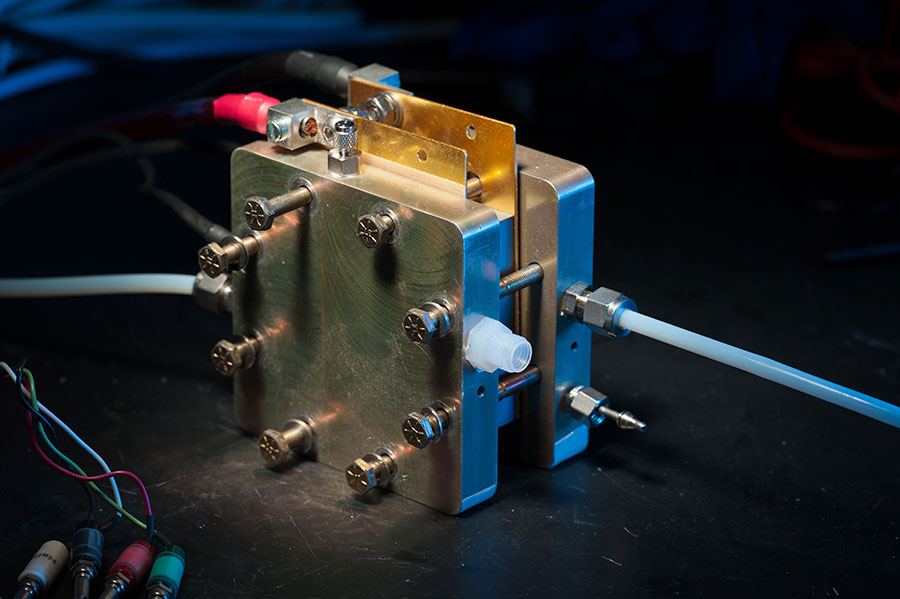 A hydrogen PEM fuel cells for electric vehicles.