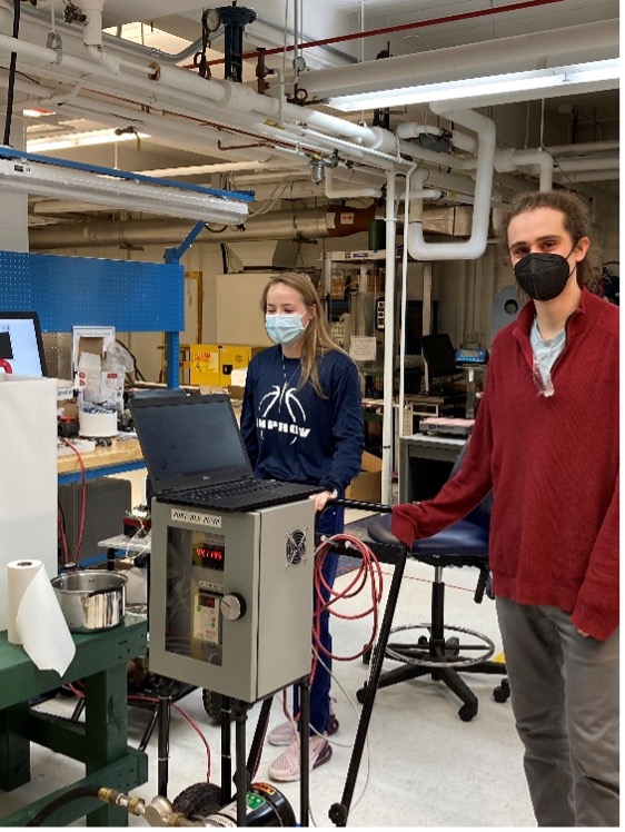 Two students working in the lab.