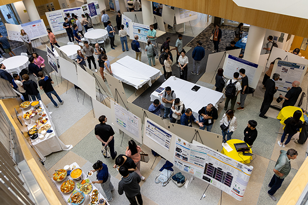 An aerial view of the poster session.