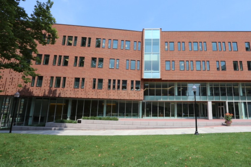 An exterior view of Wegmans Hall.