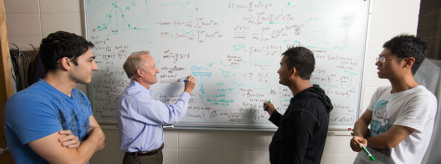 Kevin J. Parker, the University of Rochester William F. May Professor of Engineering, Professor of Electrical and Computer Engineering, Biomedical Engineering, and Radiology is photographed in his lab in Hopeman Hall.