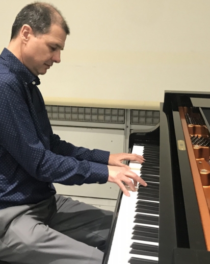 Michael Casey playing piano