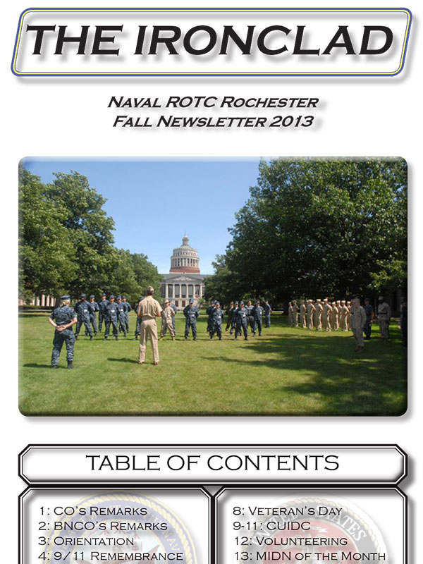 Cover page for 2013 newsletter, edition three.