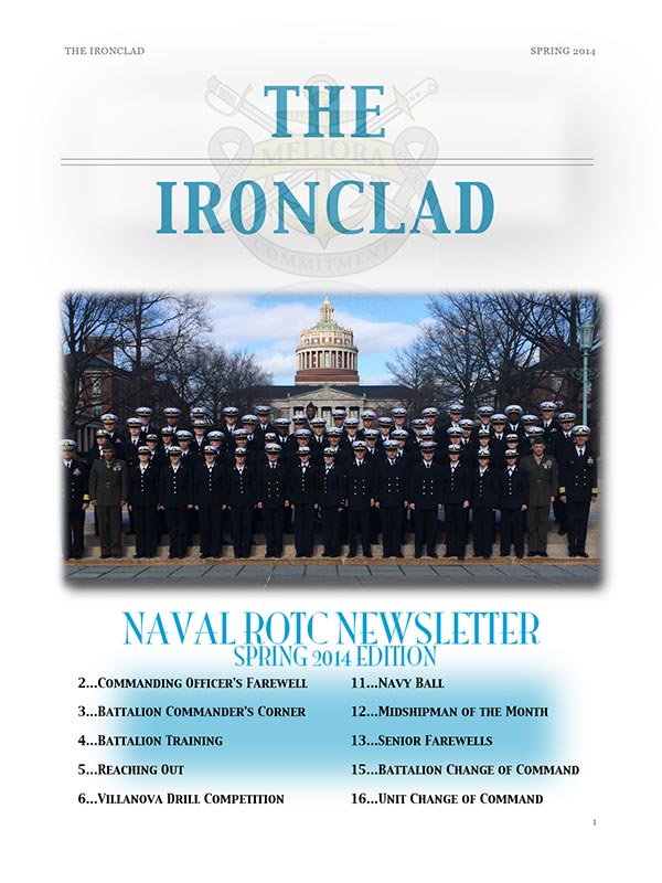 Cover page for 2014 newsletter, edition one.