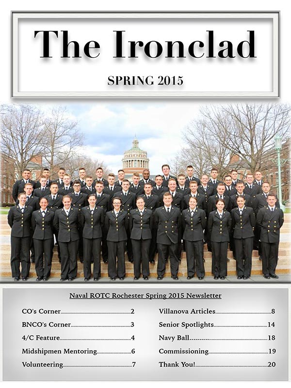 Cover page for 2015 newsletter, edition one.