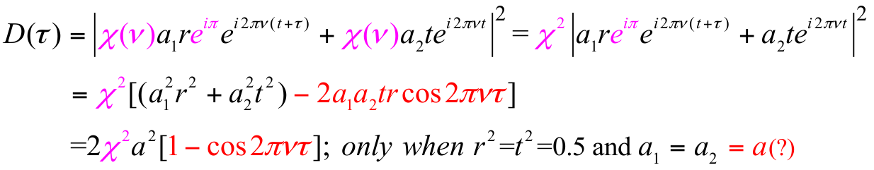 Math in ChandraSekhar Roychoudhuri's abstract