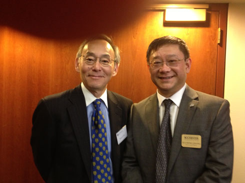 Commencement speaker Steven Chu with Director Zhang
