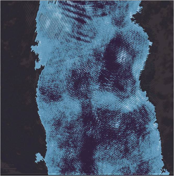 Photoshop Colorization of HRTEM image
