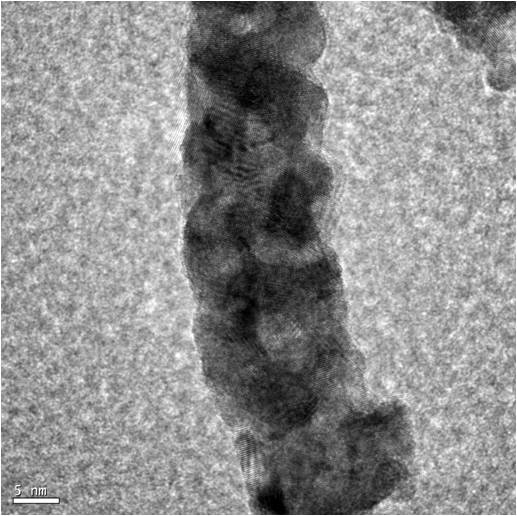 Low Magnification TEM image of PtFe3  Solid nanowire
