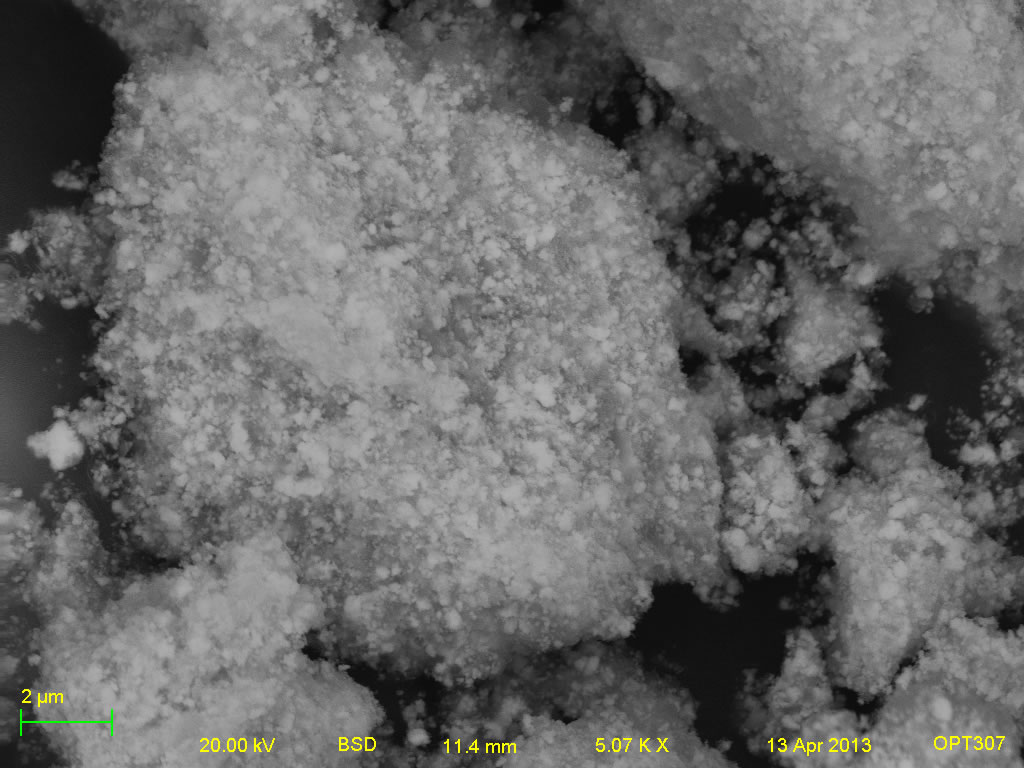 Backscatter electron micrograph of A001-1 5kx
