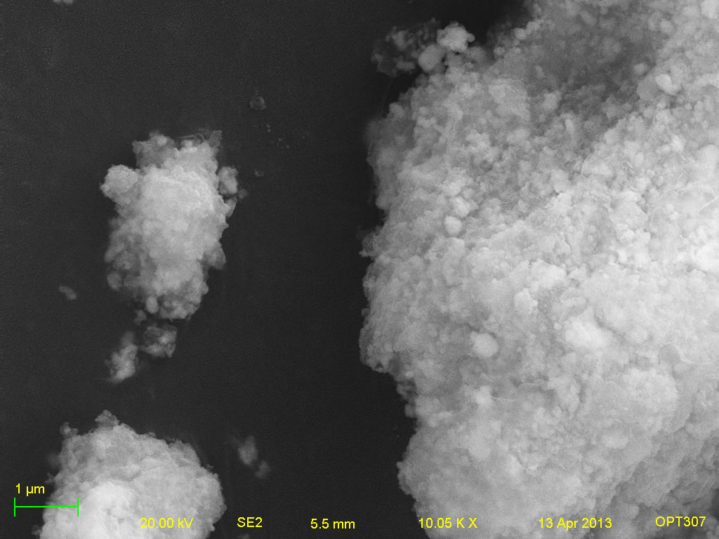 Secondary electron microgrph of A001-1 10kx
