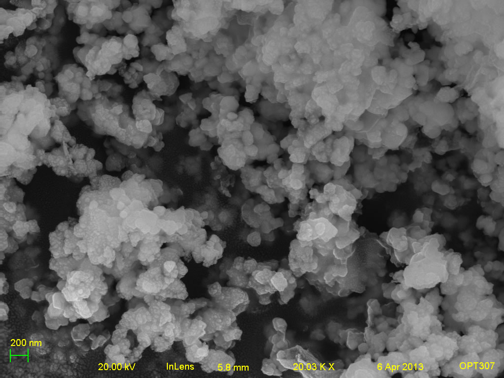 Secondary electron micrograph of A001-6A 20kx