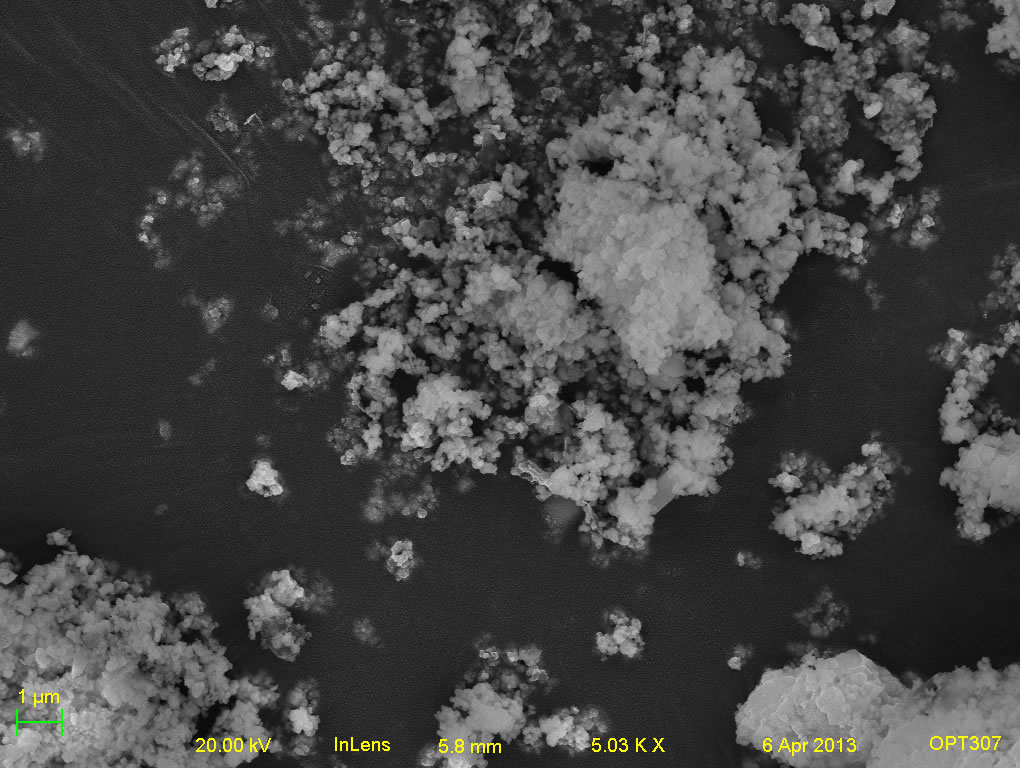 Secondary electron micrograph of A001-6A 5kx