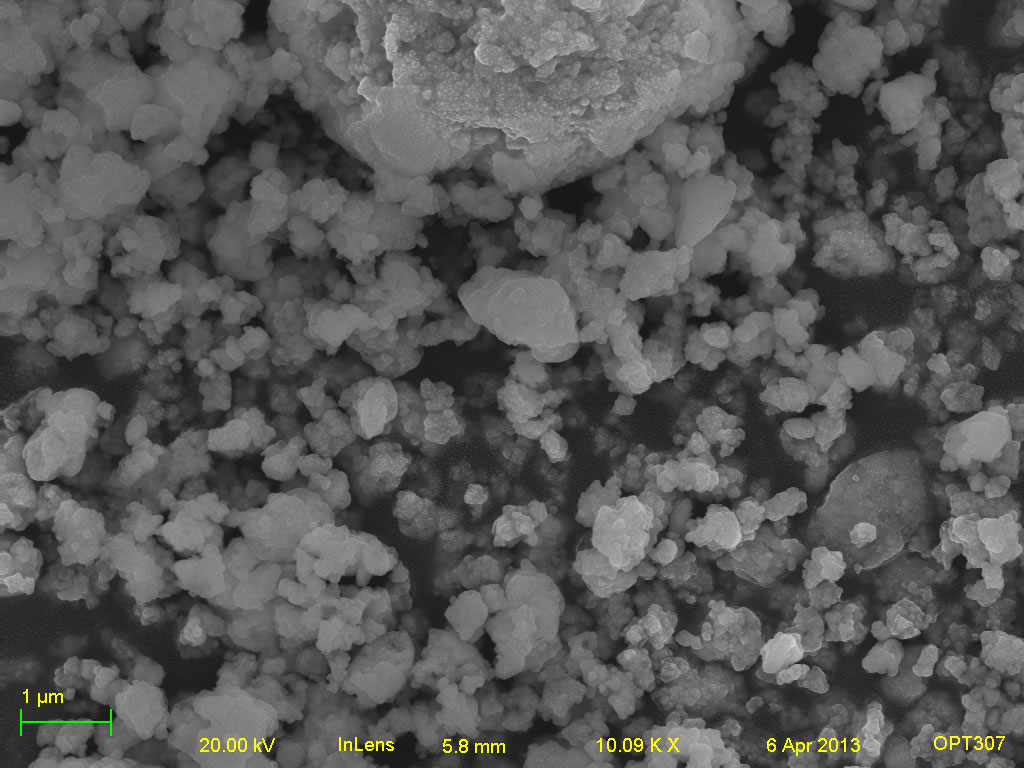 Secondary electron micrograph of A001-6B 10kx