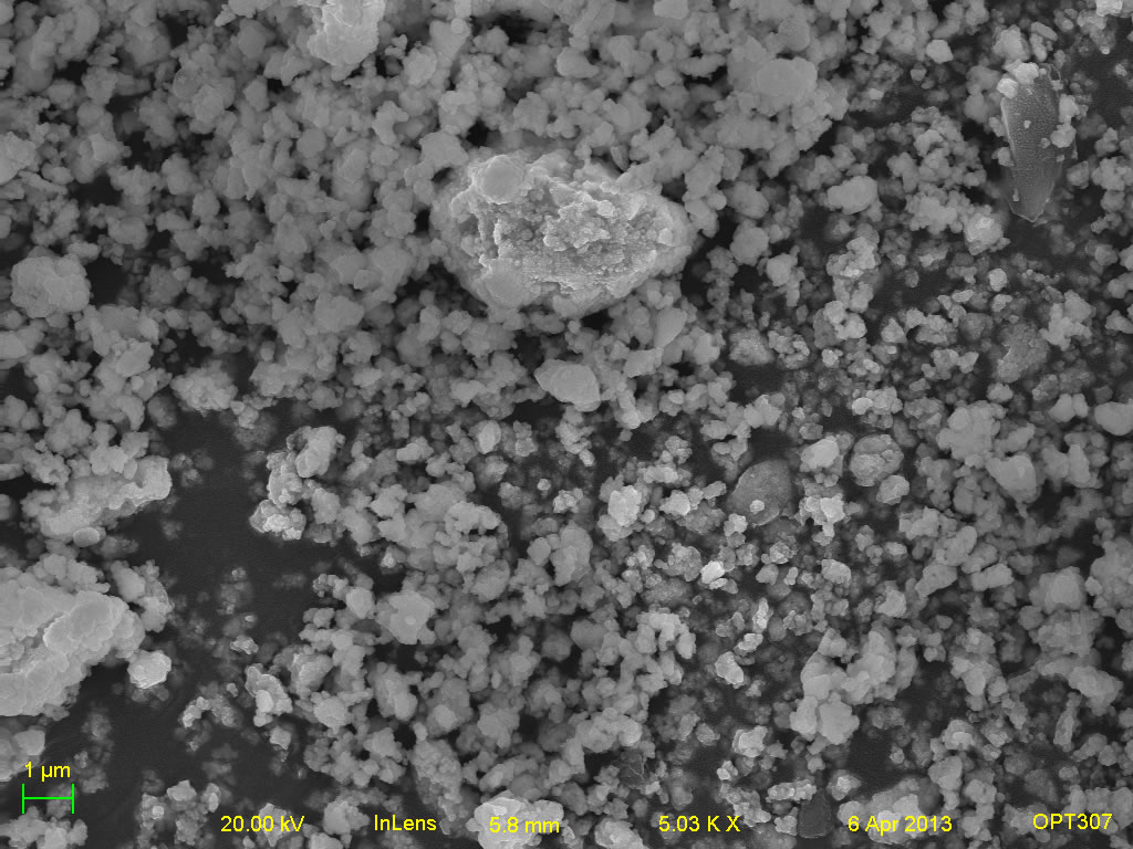 Secondary electron micrograph of A001-6B 5kx