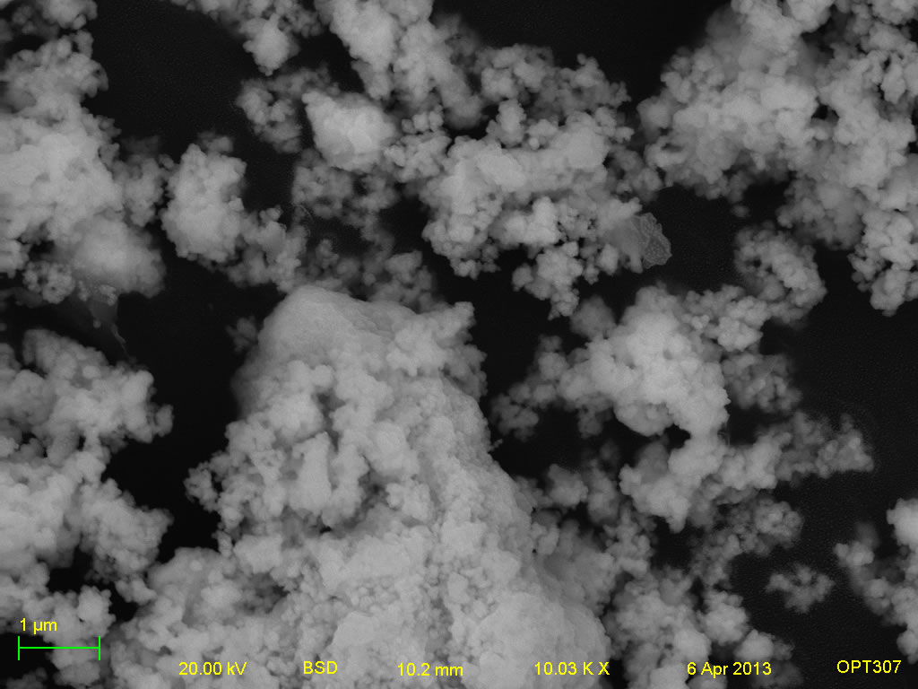 Backscatter electron micrograph of Unicer 166 10kx 