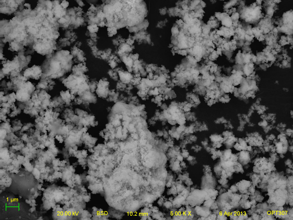 Backscatter electron micrograph of Unicer 166 5kx