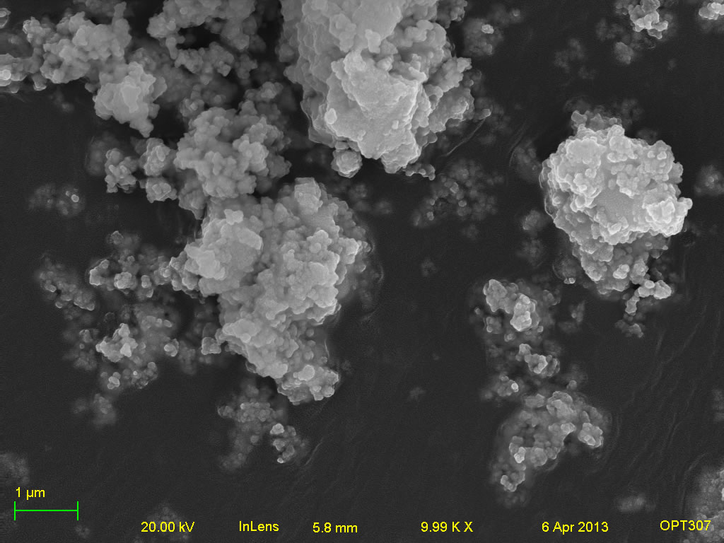 Secondary electron micrograph of Unicer 166 10kx
