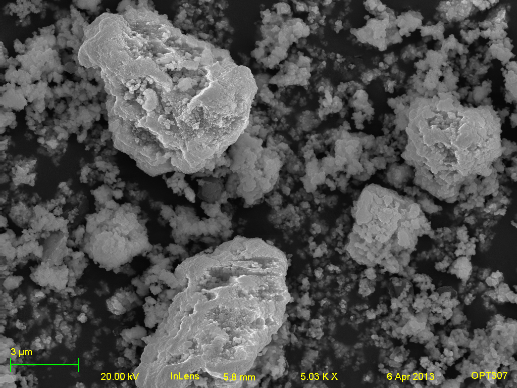 Secondary electron micrograph of Unicer 166 5kx