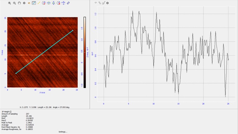 hard disk, section AFM scan