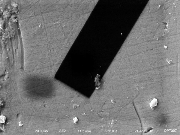 read-write head, contact sem image, EDX mapping location