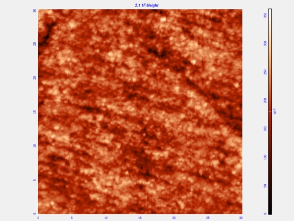 post-etched meteorite, 30um 2D AFM