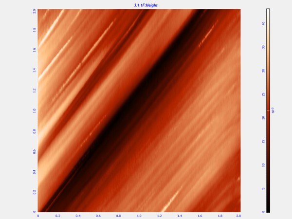 pre-etched meteorite, 2um 2D AFM