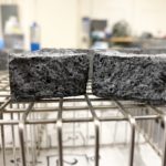 Prototype biochar and cement brick made by Team Jackalope.