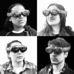 Black and white composite of group members wearing Magic Leap headsets.