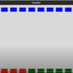 Simulator used showing the cascading color changing LEDs