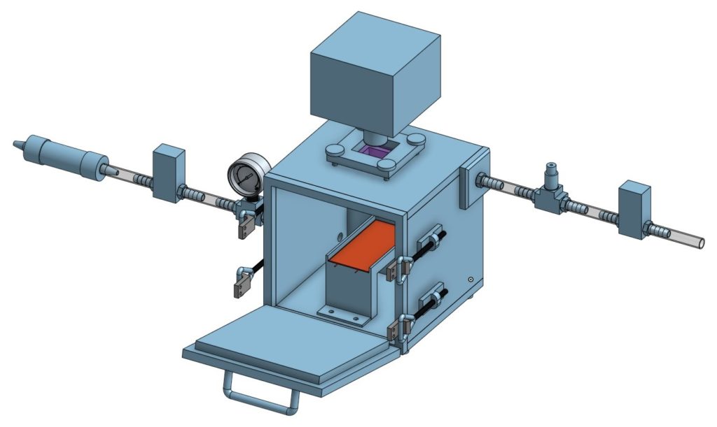 CAD model of the photochemical test chamber.