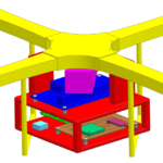 A CAD assembly of the radiation detection drone with the electronics payload.