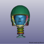 Figure 1: The helmet simulation in LS-DYNA.