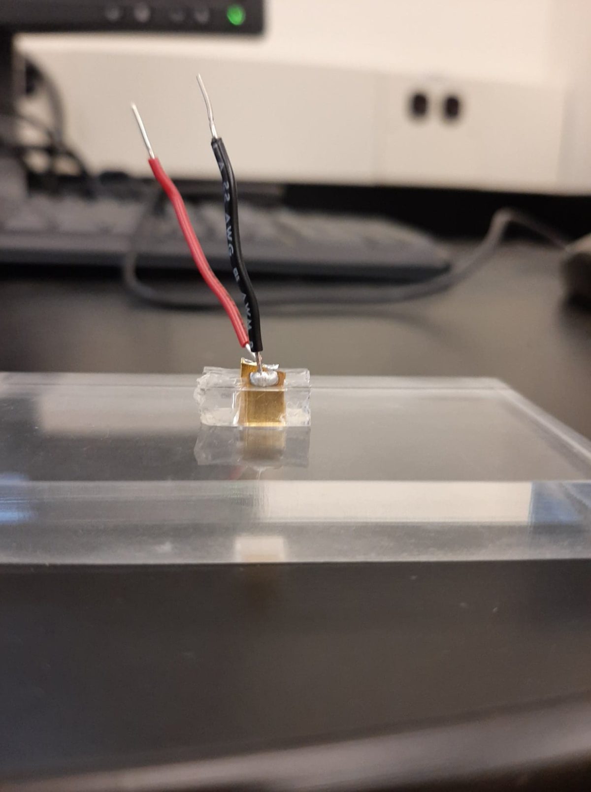 Feature image Prototype of blood chamber with attached electrodes