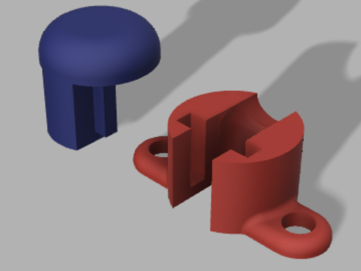 Feature image Autodesk rendering of both pieces of our surgical drain securement device.