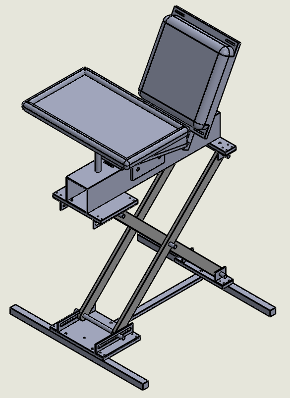 This is our final design that has space for the cast and height adjustability.