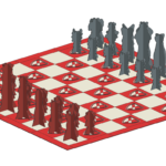 Full assembly of the CAD models of all the chess and board pieces