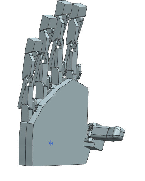 A full assembly of the prosthetic hand.